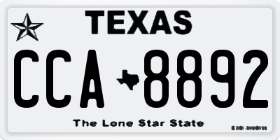 TX license plate CCA8892