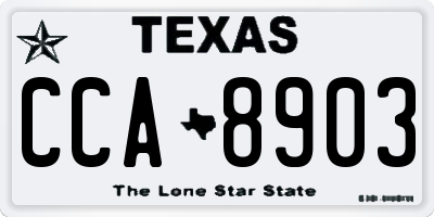 TX license plate CCA8903