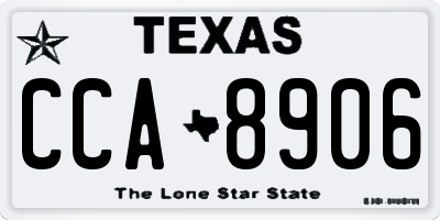 TX license plate CCA8906