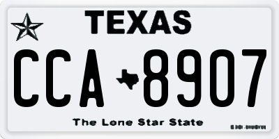 TX license plate CCA8907