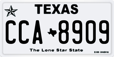 TX license plate CCA8909