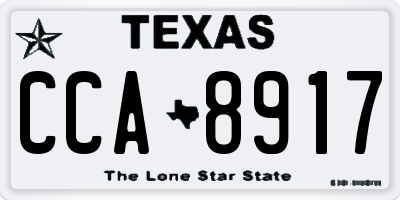 TX license plate CCA8917