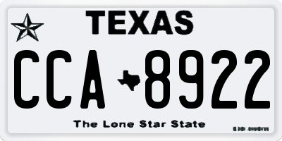 TX license plate CCA8922