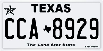 TX license plate CCA8929