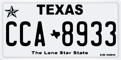 TX license plate CCA8933
