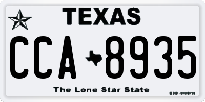TX license plate CCA8935