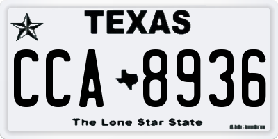 TX license plate CCA8936