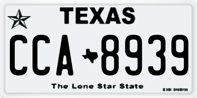 TX license plate CCA8939