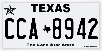 TX license plate CCA8942