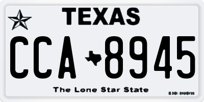 TX license plate CCA8945