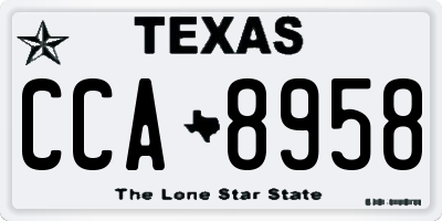 TX license plate CCA8958