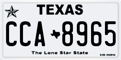 TX license plate CCA8965