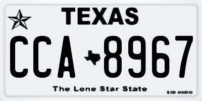 TX license plate CCA8967