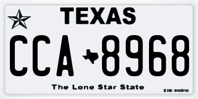 TX license plate CCA8968