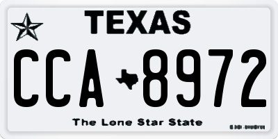 TX license plate CCA8972