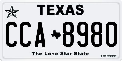 TX license plate CCA8980