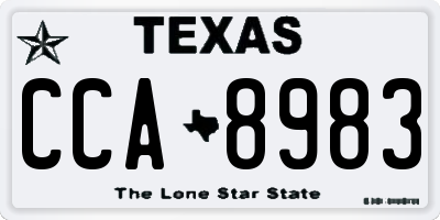 TX license plate CCA8983