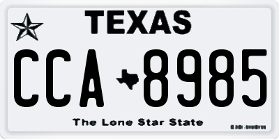 TX license plate CCA8985
