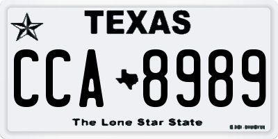 TX license plate CCA8989