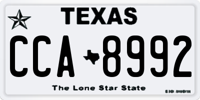 TX license plate CCA8992