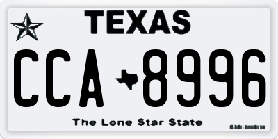 TX license plate CCA8996