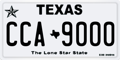 TX license plate CCA9000
