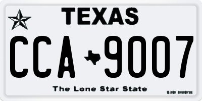 TX license plate CCA9007