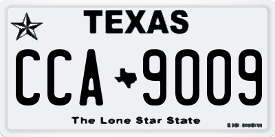 TX license plate CCA9009