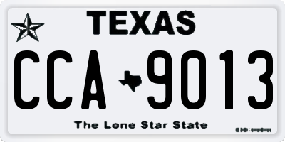 TX license plate CCA9013