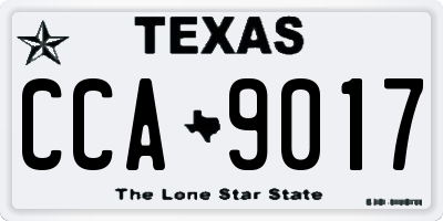TX license plate CCA9017