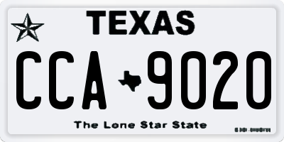 TX license plate CCA9020