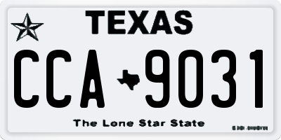 TX license plate CCA9031