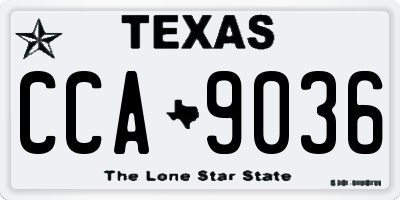 TX license plate CCA9036