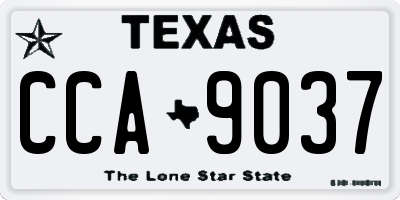 TX license plate CCA9037