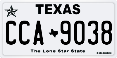 TX license plate CCA9038