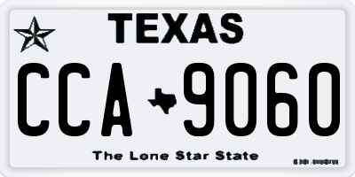 TX license plate CCA9060