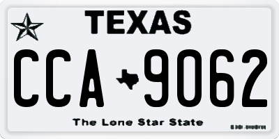 TX license plate CCA9062