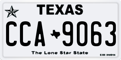 TX license plate CCA9063