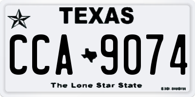 TX license plate CCA9074