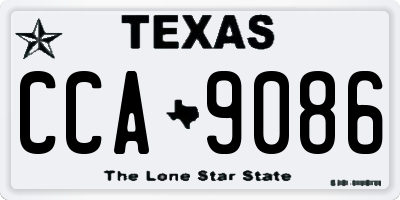 TX license plate CCA9086