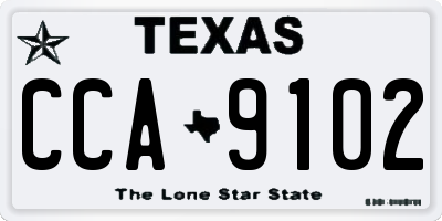 TX license plate CCA9102