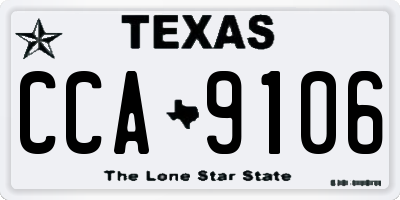 TX license plate CCA9106