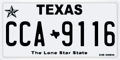 TX license plate CCA9116