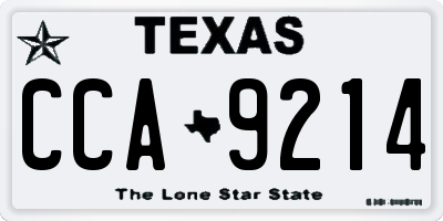 TX license plate CCA9214