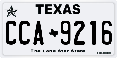 TX license plate CCA9216