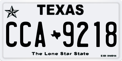TX license plate CCA9218