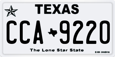 TX license plate CCA9220