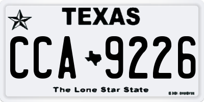 TX license plate CCA9226
