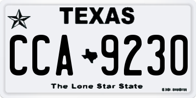 TX license plate CCA9230