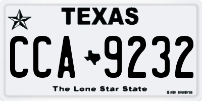 TX license plate CCA9232